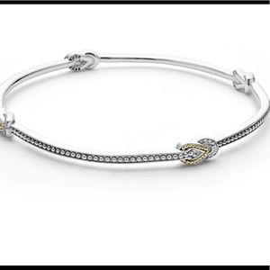 LAGOS Newport bangle in two tone.